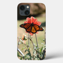 Monarch Butterfly op een Dahlia Case-Mate iPhone Case