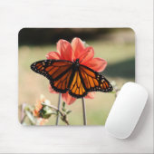 Monarch Butterfly op een Dahlia Muismat (Met muis)