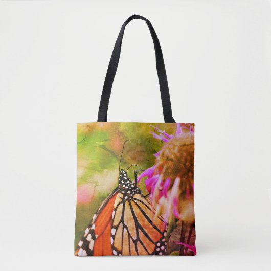 Monarch Butterfly op Flower Art Close Up Tote Bag (Voorkant)