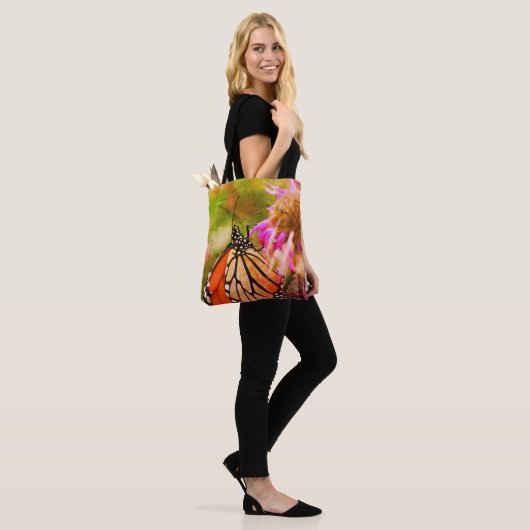 Monarch Butterfly op Flower Art Close Up Tote Bag (Op model)