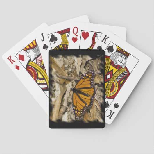 Monarch Butterfly op Ground Zwarte rand Speelkaarten (Achterkant)