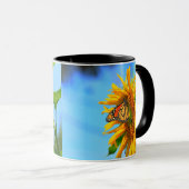 Monarch Butterfly op Kansas Sunflower Mok (Voorkant rechts)