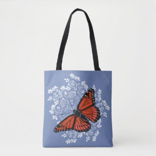 Monarch Butterfly op Koningin Anne Lace Canvas tas