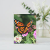 Monarch Butterfly op Lantana Flower Briefkaart (Staand voorkant)