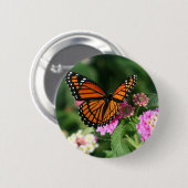 Monarch Butterfly op Lantana Flower Ronde Button 5,7 Cm (Voorkant /achterkant)