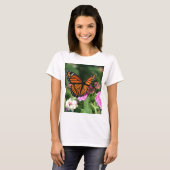 Monarch Butterfly op Lantana Flower T-shirt (Voorkant volledig)