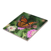 Monarch Butterfly op Lantana Flowers.Keramische te Tegeltje (Zijkant)