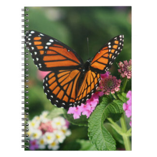 Monarch Butterfly op Lantana Flowers.Notebook Notitieboek