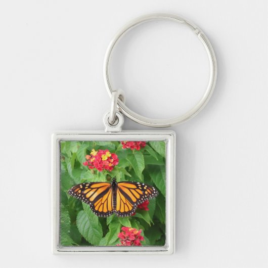 Monarch Butterfly op Lantana Sleutelhanger (Voorkant)