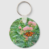 Monarch Butterfly op Milkweed Sleutelhanger (Voorkant)