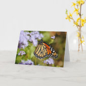 Monarch Butterfly op Mist Flowers Art Note Kaart (Gele Bloem)