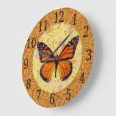 Monarch Butterfly op Paisley Clock Grote Klok (Hoek)