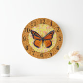 Monarch Butterfly op Paisley Clock Grote Klok (Huis)