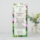 Monarch Butterfly op Pink Lantana Wedding Program Programmakaart (Staand voorkant)