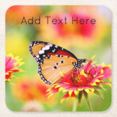 Monarch Butterfly op Red and Yellow Flowers Kartonnen Onderzetters (Voorkant)