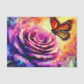 Monarch Butterfly op Roos bij Sunset Decoupage Tissuepapier (Voorkant)