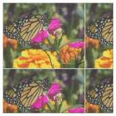 Monarch Butterfly op roze marigold Stof (Close Up)