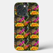 Monarch Butterfly op roze marigolfbloem Case-Mate iPhone Case (Achterkant)