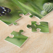 Monarch Butterfly op roze Thistle Jigzaag Puzzle Legpuzzel (Zijkant)