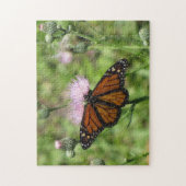 Monarch Butterfly op roze Thistle Jigzaag Puzzle Legpuzzel (Verticaal)