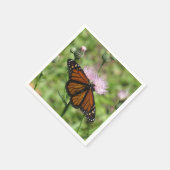 Monarch Butterfly op Roze Thistle Napkins Servet (Hoek)