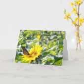 Monarch Butterfly op Sunflower Sympathicard Kaart (Gele Bloem)