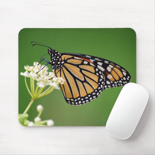 Monarch Butterfly op Swamp Milkweed Mousepad Muismat (Met muis)
