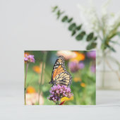 Monarch Butterfly op Verbena Blank Briefkaart (Staand voorkant)