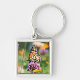 Monarch Butterfly op Verbena Sleutelhanger