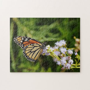 Monarch Butterfly op Wildbloemen Puzzle Legpuzzel