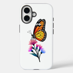 Monarch Butterfly op Wildflowers iPhone 16 Hoesje