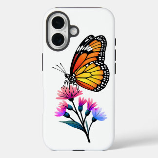 Monarch Butterfly op Wildflowers iPhone 16 Hoesje