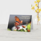 Monarch Butterfly op Wildflowers Retirement Kaart (Gele Bloem)