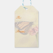 Monarch Butterfly op Zinnia Cadeaulabel (Achterkant)