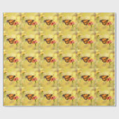 Monarch Butterfly op Zinnia Cadeaupapier (Vlak)