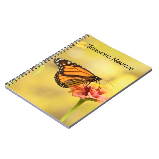 Monarch Butterfly op Zinnia Notitieboek (Linkerzijde)