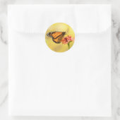 Monarch Butterfly op Zinnia Ronde Sticker (Tas)