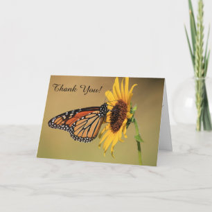 Monarch Butterfly op Zonnebloem Bedankt Card