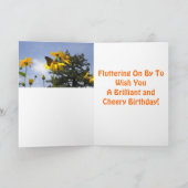 Monarch Butterfly op Zonnebloem Verjaardag Kaart (Binnen)