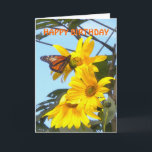 Monarch Butterfly op Zonnebloem Verjaardag Kaart<br><div class="desc">Monarch Butterfly op zonnebloem Groet (verjaardagskaart) Aanpassen voor elk gebruik.. word gezond,  mis je,  enz.</div>