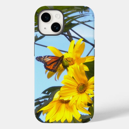 Monarch Butterfly op zonnebloemen Case-Mate iPhone Case (Achterkant)