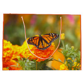 Monarch Butterfly Oranje Marigold Foto Groot Cadeauzakje (Achterkant)