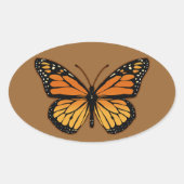 Monarch Butterfly Ovale Sticker (Voorkant)