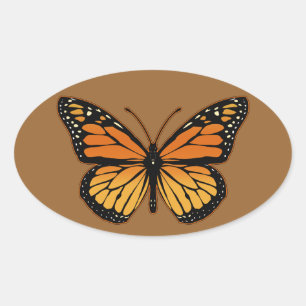 Monarch Butterfly Ovale Sticker