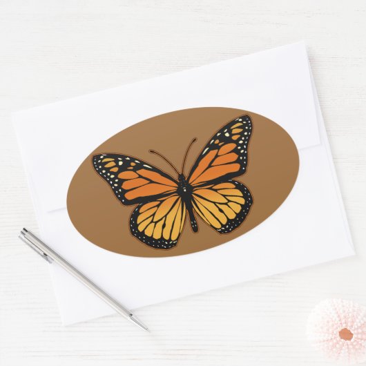 Monarch Butterfly Ovale Sticker (Envelop)