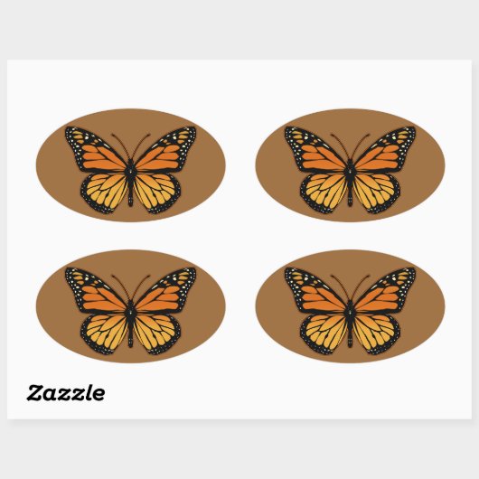 Monarch Butterfly Ovale Sticker (Vel)