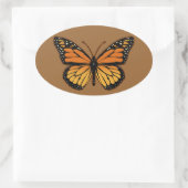 Monarch Butterfly Ovale Sticker (Tas)
