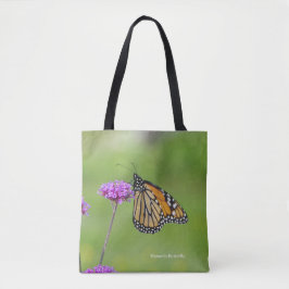 Monarch Butterfly over de hele canvas tas