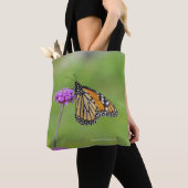 Monarch Butterfly over de hele canvas tas (Dichtbij)