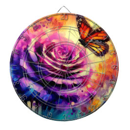 Monarch Butterfly Paarse Roos Sunset Sinaasappel Dartbord